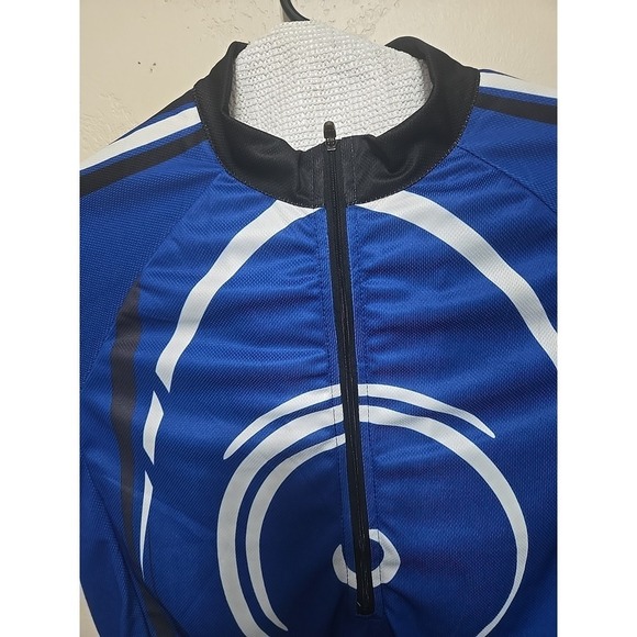 Maks Men's Cycling Jersey Medium Blue MTB Road Bike Short Sleeve Performance - Picture 4 of 16